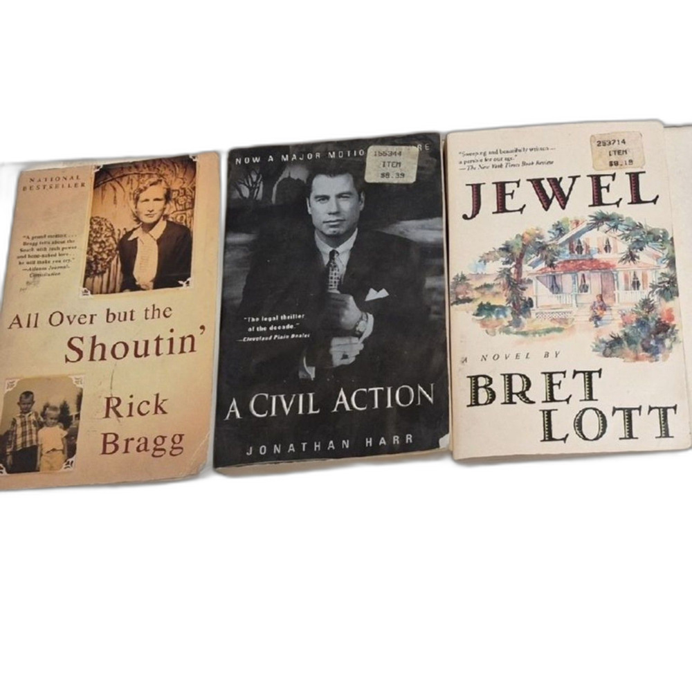 Modern Black White Paperback Book Stack Set of 3 Coffee Table Decor Staging Offi